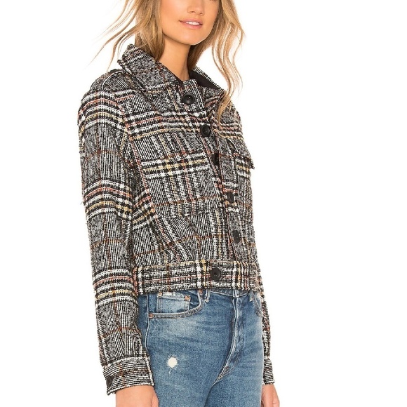 Free People Slouchy Eisenhower Jacket - Black Combo - Size M - Picture 2 of 12